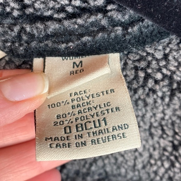 LL Bean Black Faux Suede Shearling Jacket- Size Medium - Picture 13 of 13